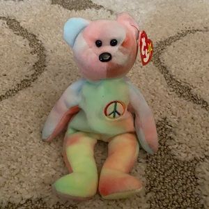 Ty 1996 Peace Bear Beanie Baby Toy